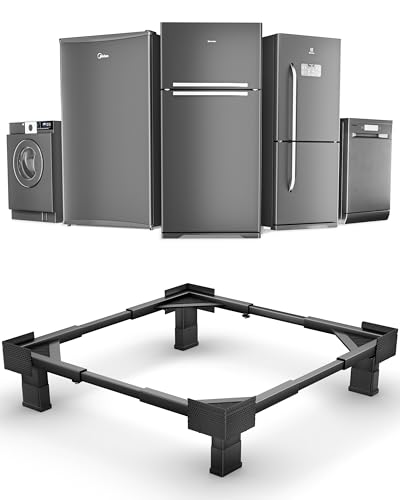 Image of FEDUS MAXISTAND Heavy Duty Metal Washing Machine Stand (No Wheels) Anti-Vibration Adjustable Base (20x20 to 27x30 Inch) for Front & Top Load Fully Automatic Washer (Samsung, Bosch, LG, IFB) 225kg