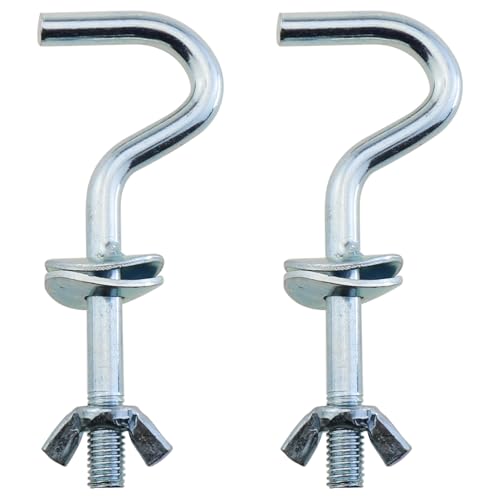 Heyous 2 soportes de gancho de repuesto de hierro galvanizado resistentes de 3/8 pulgadas de diámetro, accesorios para hamaca, ganchos para hamacas adecuados para hamacas de interior y exterior