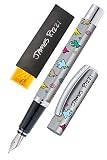ONLINE 36057 Stylo plume en aluminium pur, Vision édition spéciale JAMES RIZZI - BIRDS IN THE SKY - plume M, pour cartouches d'encre standard, en écrin cadeau
