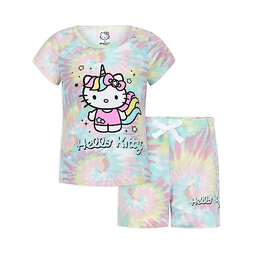 Conjunto de camiseta y pantalón corto Hello Kitty ropa rosa de niña