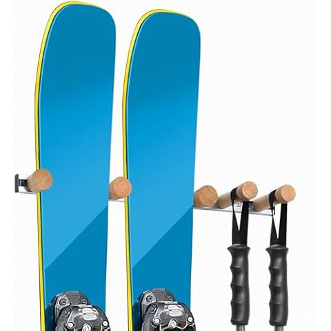 Fuloon Ski Rack,Snowboard Wall Mount Ski Snowboard Storage Rack Ski Holders DIY Adustable Tool Organizers,Fits Any Ski/Snowboard/Skateboard Display (15.75inch) Cover