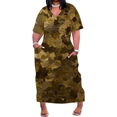 Image of SUZONANA Plus Size Dresses for Curvy Women African Print American Dress Summer Outfits Casual Loose with Pocket