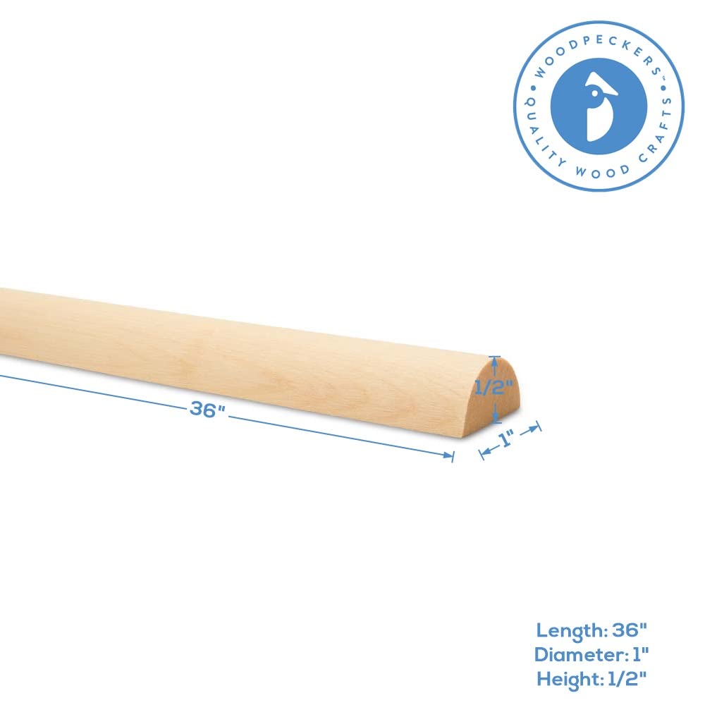 Split Wood Dowels - 36" x 1" (Pack of 5) -3