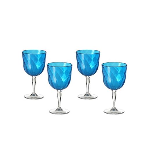 Omada Design Set de 4 copas de vino de plástico, 27.5 cl, Made in Italy, apto para lavavajillas, Diamond Line