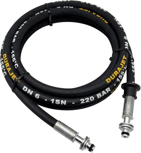 M&M Smartek Manguera de alta presión compatible con Kärcher HD 5/15 CX, 6/12-4 Plus, HDS 5/13 UX – Boquilla giratoria AVS de 11 mm, DN6 DURAJET, 220 bar, para hidrolimpiadoras de agua fría y caliente