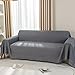 LHGOGO Sofaüberwurf Decke Kuscheldecke 180x230 cm Waffel Überwürfdecke für Sofa Große Vielseitige Leicht Couch Überwürf Sofadecke Tagesdecke mit Fransen für Liebessitz, Bette und Sessel (Grau)