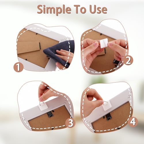 Image of Larrel 45 Pcs Adhesive Plate Hangers for The Wall, Picture Hangers Without Nails 3 Different Sizes Adhesive Hooks for Hanging for Kitchen Bathroom Shower Outdoor Home Improvement