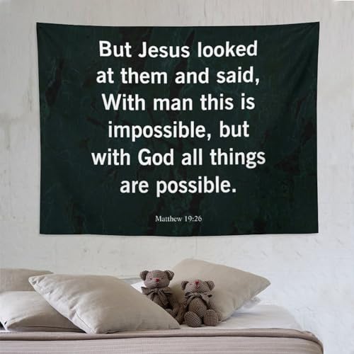 Tapiz de pared motivacional Yelolyio con frase religiosa para decoración de salón 7