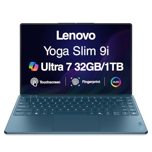 Image of Lenovo Yoga Slim 9i AI Copilot+ Laptop 14.0 inch 120 Hz Touch OLED 4K Display | Intel Ultra 7-258V, 32GB LPDDR5X, 1TB SSD, Fingerprint, 2 Thunderbolt 4, WiFi 7,Backlit KB, Win 11 Pro