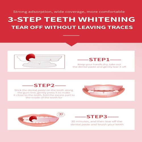 Image of (2 Boxes) 14-Day Sensitive Teeth Whitening Strips with Probiotics, Butterfly Fit Design for 360Teeth Coverage | Includes Portable Oral Care Kit (Floss + Mirror) Gentle, Fresh Breath and Whiter Smile