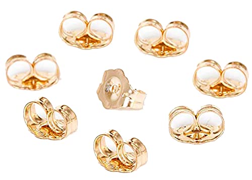Cooljoy 14K Gold Earring Backs Ear Locking 8 Piece Ear Locking For Stud Ear Rings #TOP4