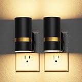 JandCase Night Lights Plug into Wall, Automatic Night Light with Dusk to Dawn, 2 Pack 0-100LM Dimmable Plug in LED Nightlight 3000K Soft Warm for Bedroom, Hallway, Stairs