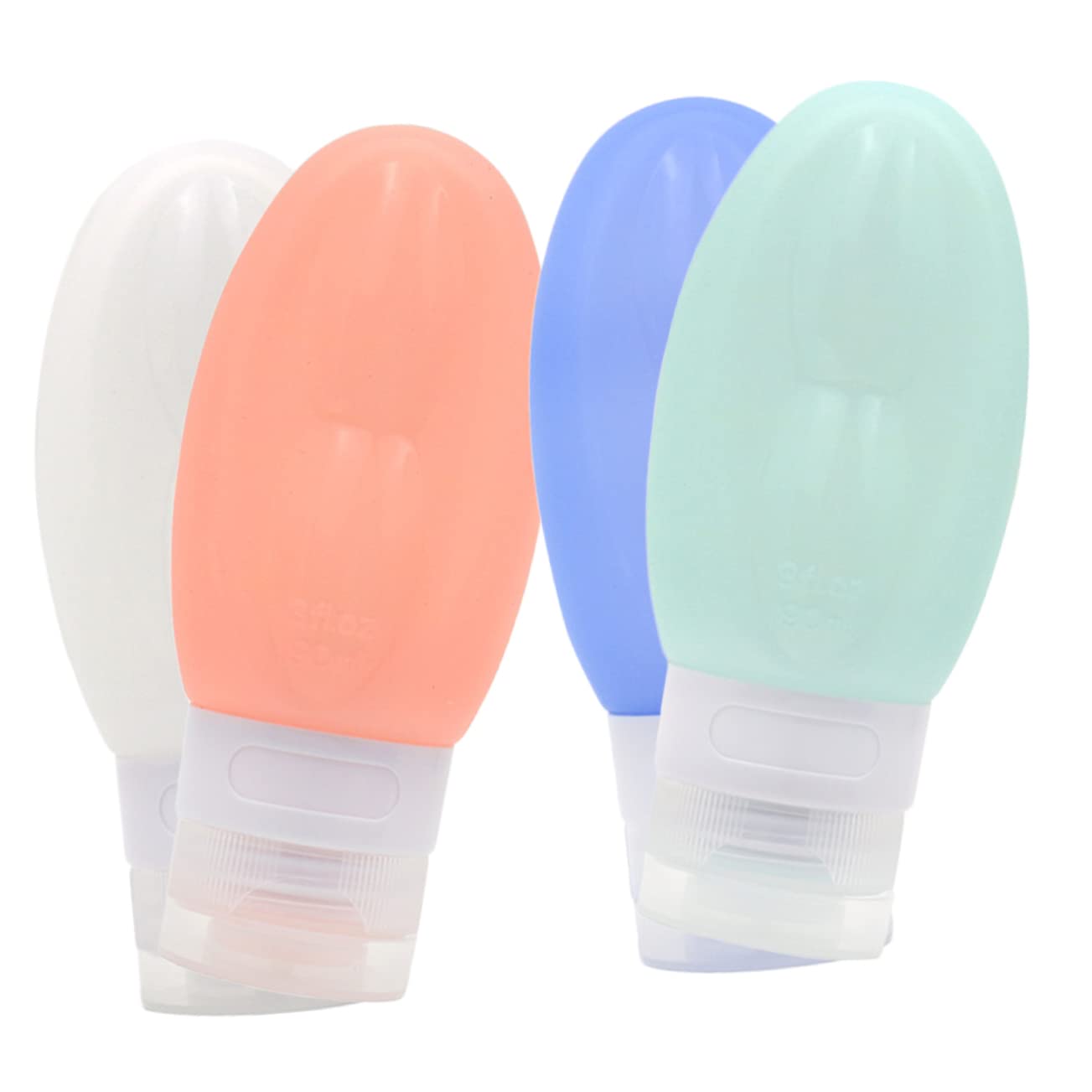 Ipetboom 12pezzi Bottiglie Viaggio Silicone Per Liquidi Ricaricabili Contenitori Per Toilette Adatti Per Cosmetici e Bagno Colori Rosa Bianco