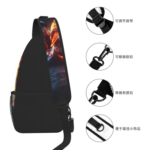 Ice And Fire Balls Printed Cross Chest Bag Diagonally Chest Messenger Bag4