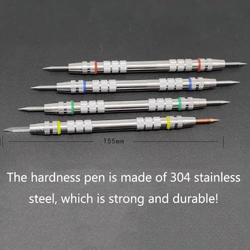 Mohs Hardness Test Kit (4 Pieces), Industrial-Grade Mohs Hardness Tester, 2-9 Level Scratch Test kit, for Minerals, Concrete, and Other Materials