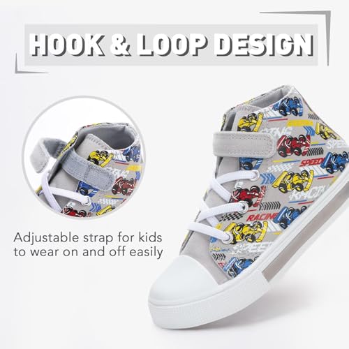 Boys Girls Light up Sneakers Kids High Top Flashing Canvas Shoes Toddler Casual Easy Fasten Walking Sneaker3
