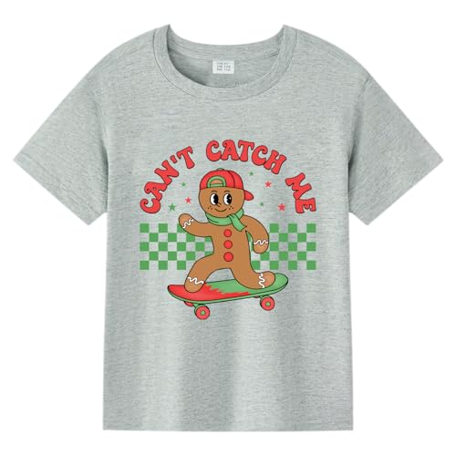 Toddler Christmas Shirts Boys Girls Xmas Gingerbread Graphic Shirt Kids Holiday Outfit Tee Tops 2T