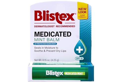 Blistex Medicated Mint Balm Lip Protectant/Sunscreen SPF 15, 0.15 oz (Pack of 7)