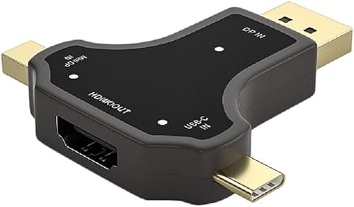 Reemplazo Displayport Mini DP TYPEC a HDMI Convertidor 3 en 1 4K30HZ Compatible Mac Laptop Host Tarjeta Gráfica USBC DP Monitor HDMI Externo TV