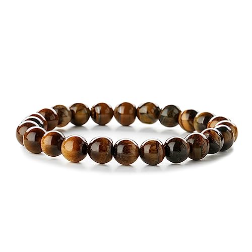 Bracelet œil de tigre 8mm, le cadeau de bonne chance idéal pour elle