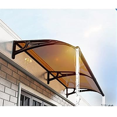 Etlegor Window Awning, Front Door Canopy Upgrade The Big Sink Polycarbonate Cover Impact Resistance Snow and Rain Blocker Extensible Roofing Canopies Aluminum Alloy Bracket