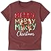 Merry Christmas Bow Celebration Family T-Shirt – Handmade - Customizable Backside Text with Name, Year or Text | Personalized for Family, Friends & Couples