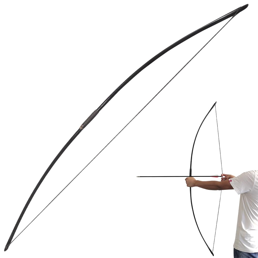 SHARROW Bogenschießen Traditioneller Langbogen Einteiliger Englischer Longbow Jagdpraxis Recurvebogen Pferdebogen 25-150lbs Taktischer Überlebensbogen für Erwachsene Outdoor Sport
