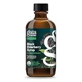 Gaia Herbs Black Elderberry Syrup - Made with Organic Black Elderberries (Sambucus nigra) for Immune System Support* - USDA Certified Organic Formula - 5.4 Fl Oz (About 32 to 128 Servings)
