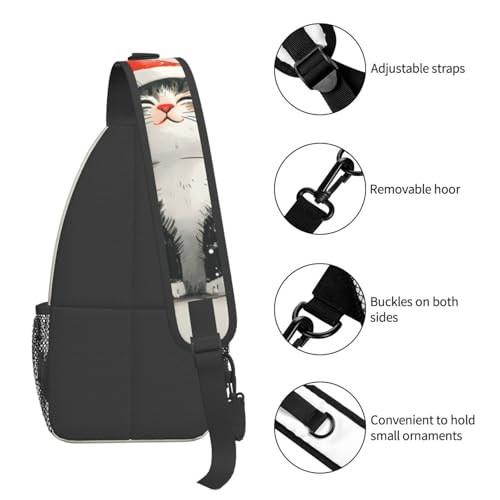 Bolso bandolera con diseño de gato para mujer y hombre miniatura 5