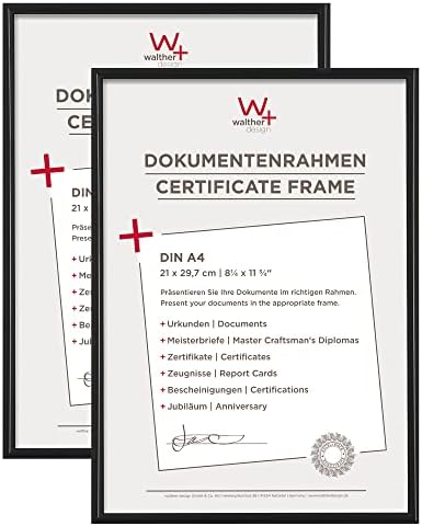 Walther Design KB045H Galeria Picture Frame, Black, 11.75 x 17.75 inch (30 x 45 cm)