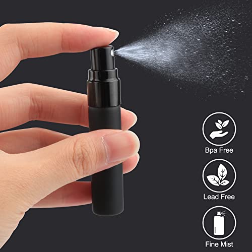 Wresty 10 Pcs Blask Glass Spray Bottle 5ml Perfume Atomizer Refillable Travel Fine Mist Spray Bottle Liquid Fragrance Sample Atomizer Spray Bottles2