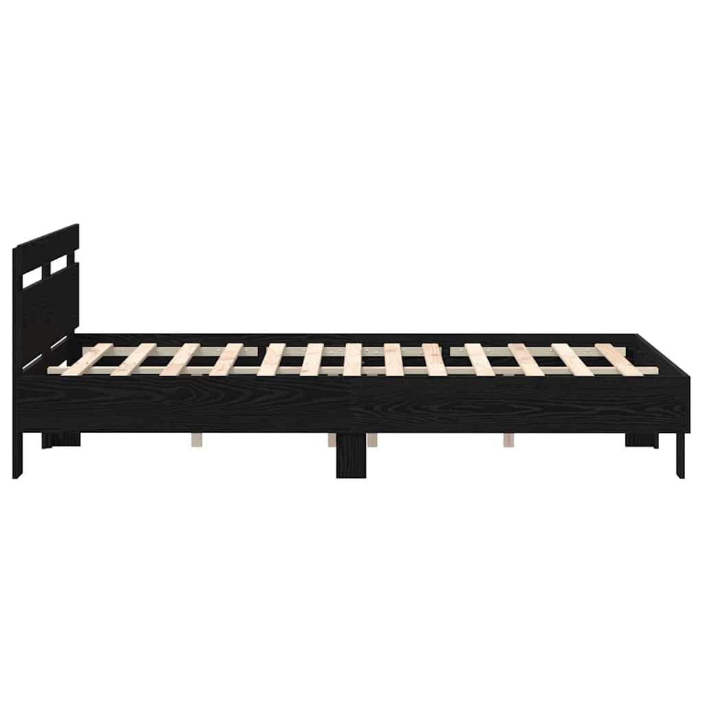 Poddasze z drewna inżynieryjnego z podświetleniem LED Czarny 150x200 cm