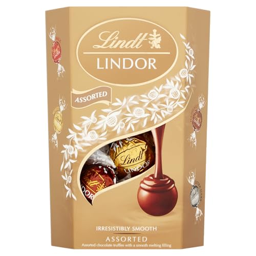 Lindt Lindor Chocolate Truffles Box - Approx 16 balls, 200 g - Chocolate Truffles with a Smooth Melting Filling - for Him and He