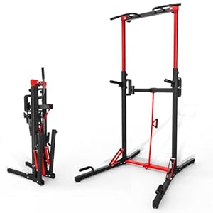 ONETWOFIT Foldable Power Tower Pull Up Bar Station, Multi-Function Adjustable Height Dip Station for Home Gym Workout, Strength Training Fitness Equipment, Pull Up Stand 360LBS ONETWOFIT Foldable Power Tower Pull Up Bar Station Multi Function Adjustable Height Dip Station for Home Gym Workout Strength Training Fitness Equipment Pull Up Stand 360LBS