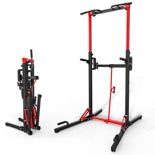 ONETWOFIT-Foldable-Power-Tower-Pull-Up-Bar-Station-Multi-Function-Adjustable-Height-Dip-Station-for-Home-Gym-Workout-Strength-Training-Fitness-Equipment-Pull-Up-Stand-360LBS ONETWOFIT Foldable Power Tower Pull Up Bar Station Multi Function Adjustable Height Dip Station for Home Gym Workout Strength Training Fitness Equipment Pull Up Stand 360LBS