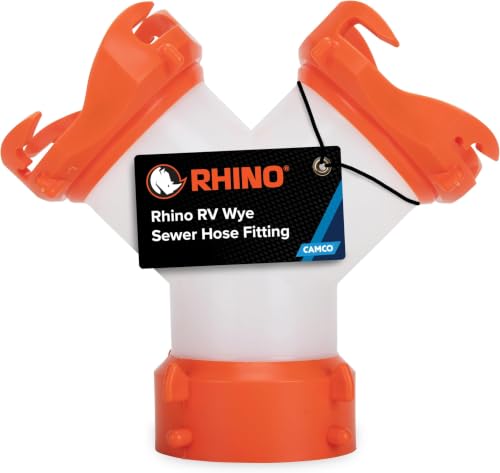 Image of Camco RhinoFLEX Camper /RV Wye Sewer Hose Fitting Features 360Degree Swivel Ends &Built-in Gaskets for Odor Tight Connection Allows for 2 Sewer Hoses to Connect The Same Dump Station(39812)(Pack of 6)