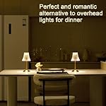 Cordless Table Lamps for Home,Table,Dining Room, Gold Rechargeable Lamps, USB Charge 12'' Tall LED Brass Portable Outdoor Indoor Table Lamp with Built-in Dimmer (Pack2 Gold Flower Lamp) - Image 3
