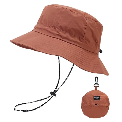 FYting Chapeau Femme Homme,Chapeau Anti UV Femme Bob Soleil(Rouge Brique)