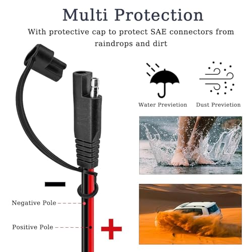 Cable SAE para encendedor de cigarrillos de 8 pies con interruptor en línea integrado 4