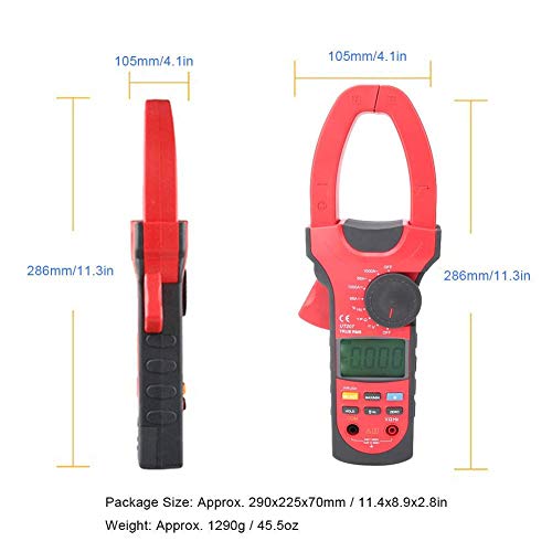 Image of Auto Range Digital Clamp Meter Industrial Multimeter AC DC Current Voltage Tester 600V Backlit Display for Electricians HVAC UT207