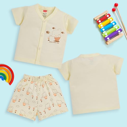 Image of LuvLap Baby Girls Regular Fit 100% Cotton Half Sleeves Girls Top CoSet Pack of 3