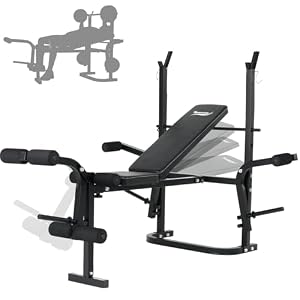 Banc de Musculation Complet Multifonction-Extension Jambe&Butterfly&Banc de Musculation Pliable&Support pour Haltères, Banc Musculation Complet/Banc Developper Coucher Fitness Pliable