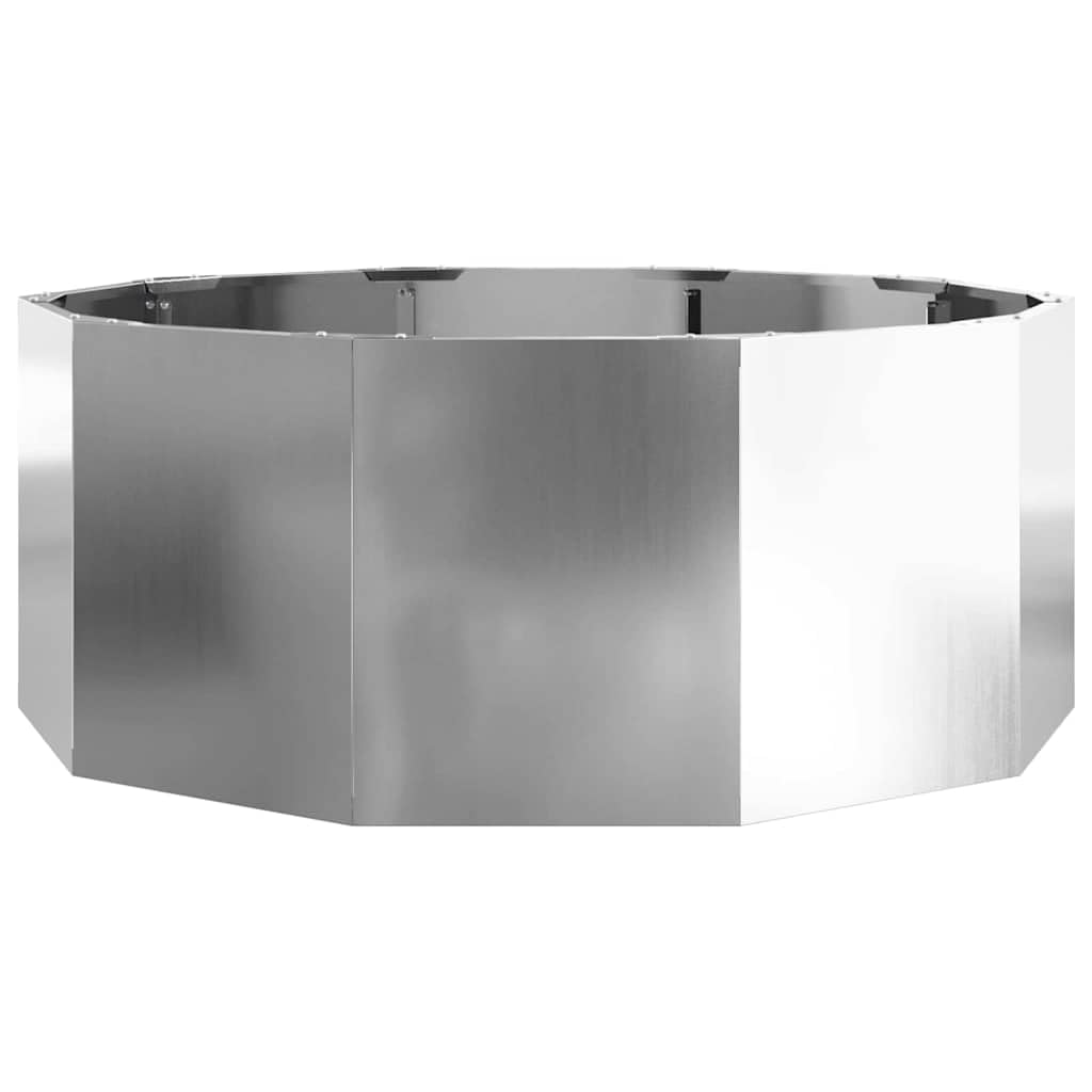 Macetero plateado de acero galvanizado de 90 x 90 x 35 cm, resistente, redondo, para jardín, terraza, balcón, con resistencia a las heladas y fácil montaje para cultivo de plantas