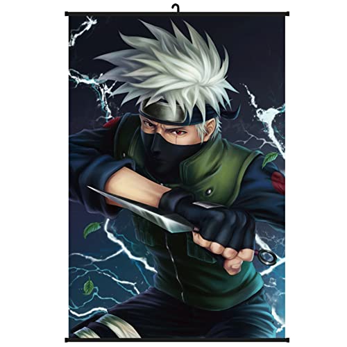 BESTZY Naruto Poster Kakashi Wallscroll Anime Pintura Colgante Pancarta Decorativa para Pared,...