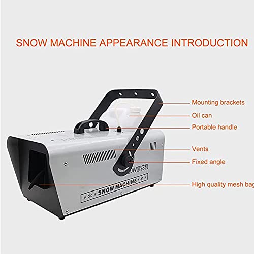 Máquina de nieve exterior, tamaño de copo y volumen de rociado ajustables, alcance de rociado de 5 metros, efecto de copos de nieve falsos para Navidad, bodas y fiestas, 600 W miniatura 6