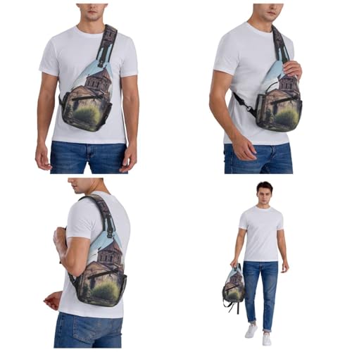 Mochila Sling Bandolera Negra para Senderismo y Uso Diario miniatura 6