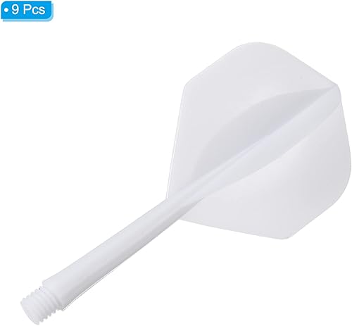 Miniatura 3 de PATIKIL Eje de dardos y vuelos integrados, paquete de 9 juegos de dardos de plástico duradero, color blanco