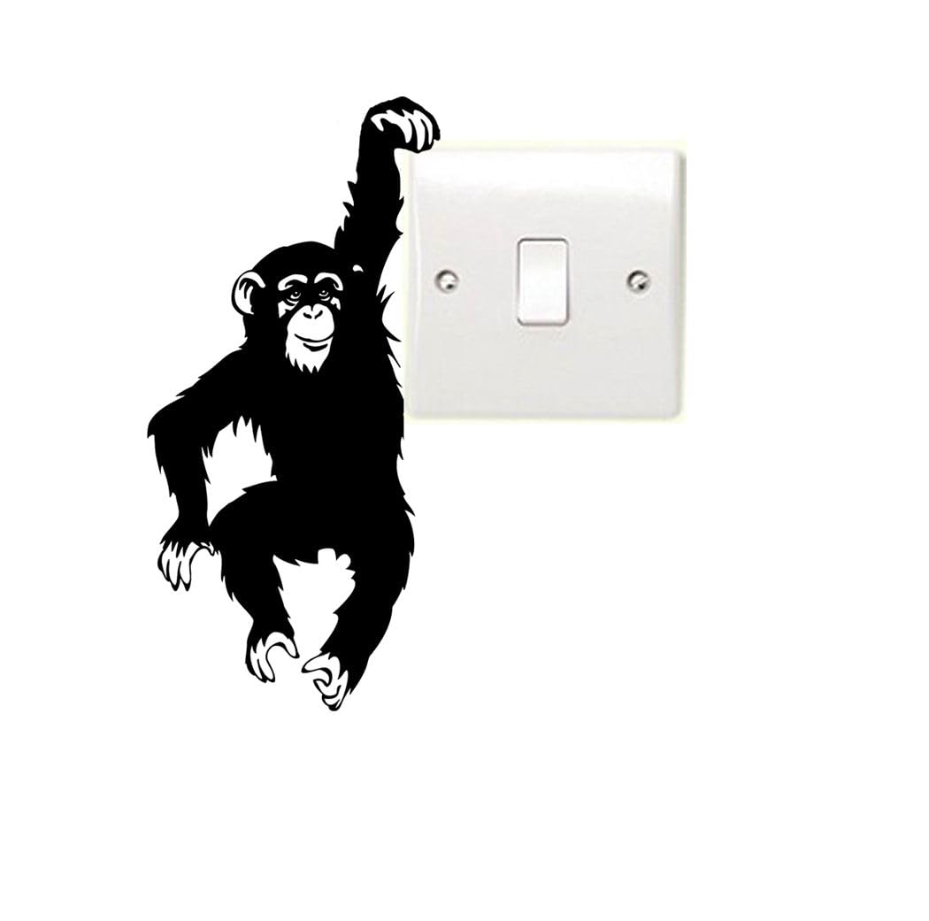 Stickers On Your Wall Black Hanging Monkey Light Switch Wall Stickers Perfect For Any Themed Room