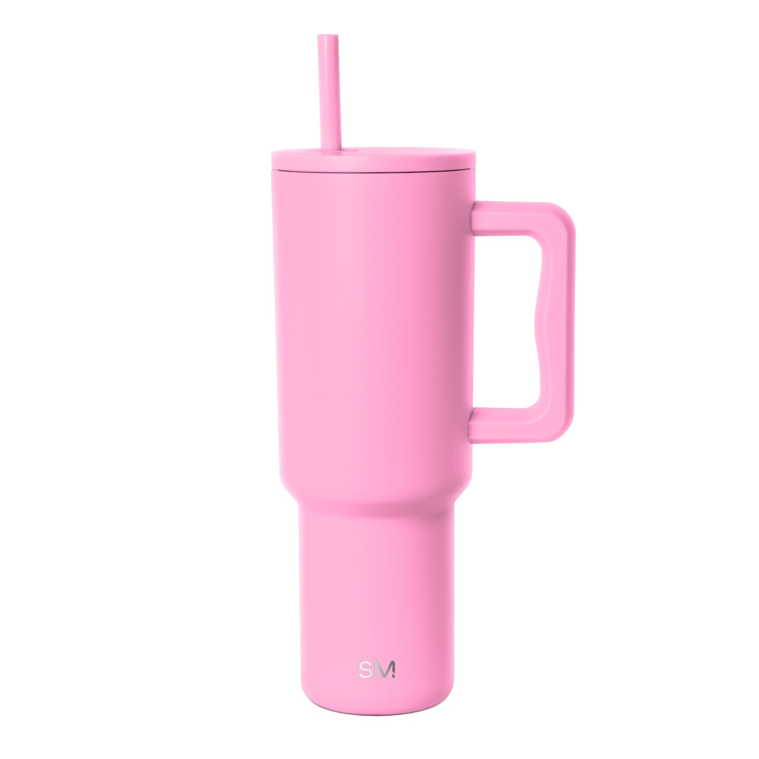 Simple Modern Tumbler with Handle and Straw | 40oz | Pink