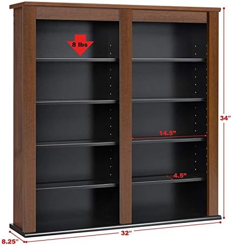 Prepac Double Wall Mounted Storage Cabinet, Cherry and Black